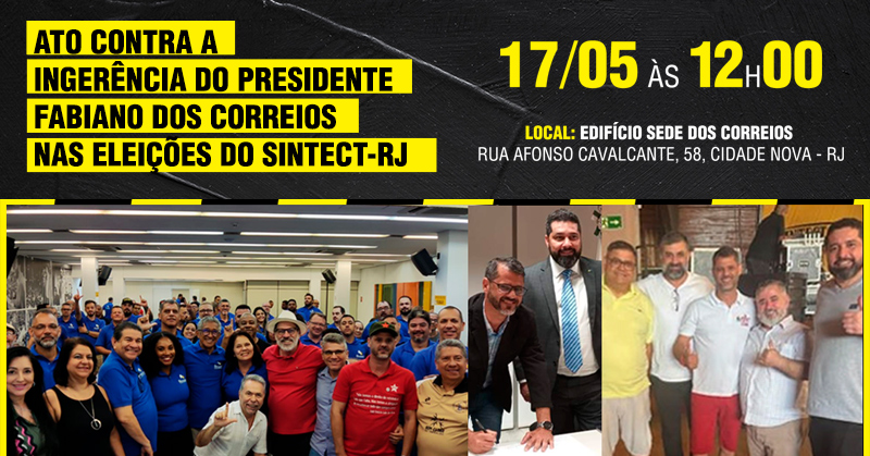 SINTECT-RJ convoca trabalhadores para ato contra intervenção política da administração central…