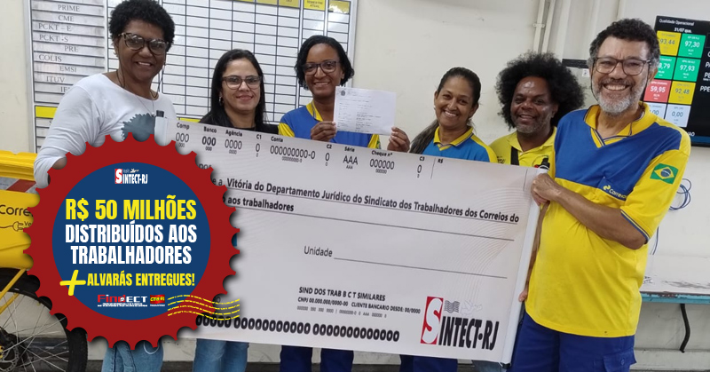 SINTECT-RJ entrega alvará do Abono Pecuniário no CDD São Cristóvão e trabalhadores comemoram vitória!