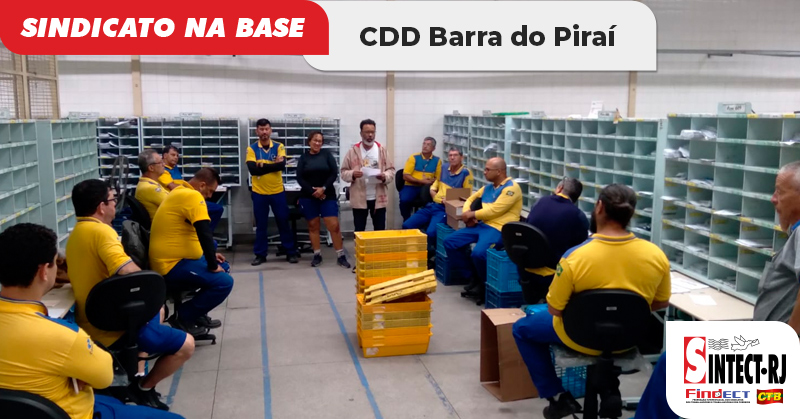 Diretores do SINTECT-RJ realizam reunião reunião setorial no CDD Barra do Piraí e mobilizam trabalhadores para a assembleia do dia 7