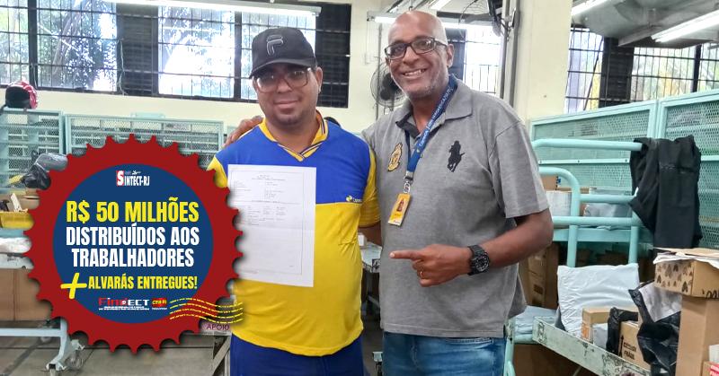 SINTECT-RJ: líder em vitórias e conquistas para os Trabalhadores entrega mais um alvará!