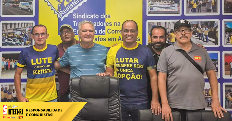 SINTECT-RJ visita sede do Sindicato dos trabalhadores dos Correios de Alagoas para debater unidade na campanha salarial 2025-2026