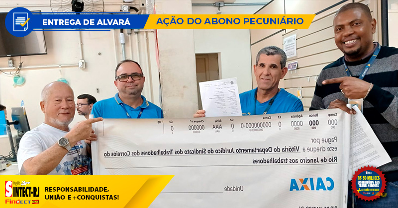VITÓRIA: DIRETOR DO SINTECT-RJ ENTREGA ALVARÁ DA AÇÃO DO ABONO PECUNIÁRIO A TRABALHADOR DA AC CACHOEIRAS DE MACACU