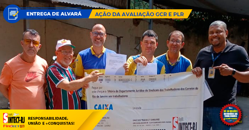 SINTECT-RJ ENTREGA ALVARÁ A TRABALHADOR DO CDD RIO BONITO