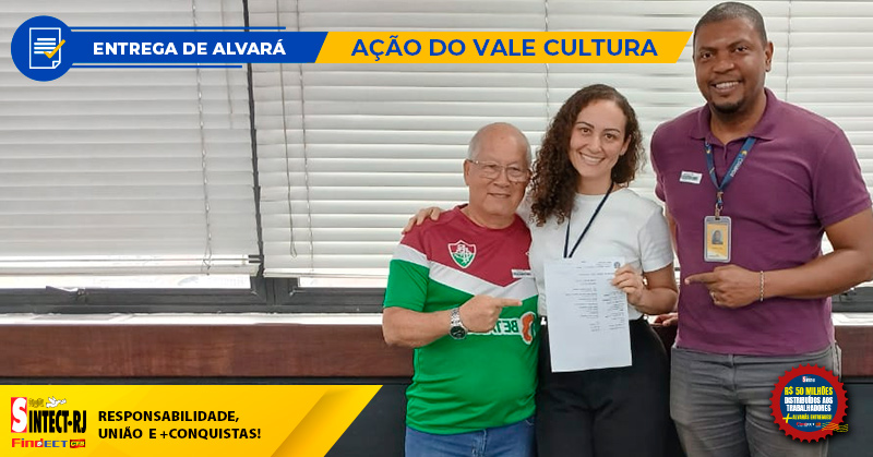 SINTECT-RJ ENTREGA ALVARÁ A TRABALHADORA DO EDIFÍCIO SEDE