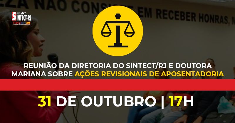 SINTECT-RJ convoca aposentados dos Correios para reunião no dia 31/10 às 17h