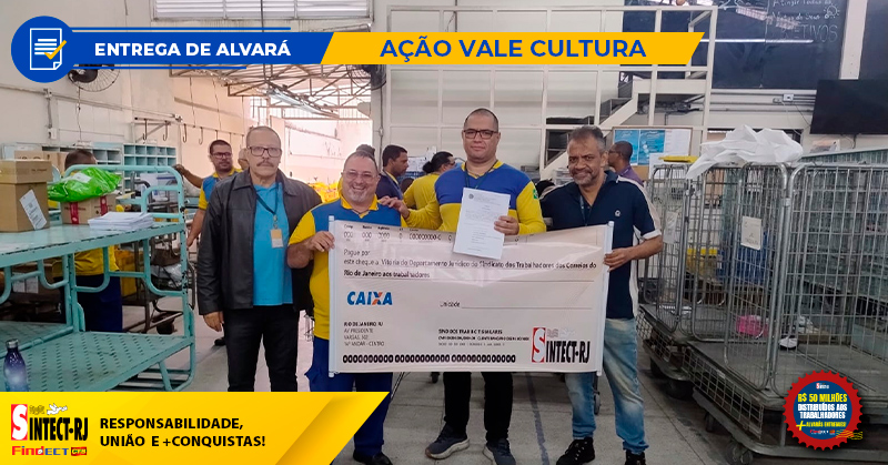 JUSTIÇA: SINTECT-RJ GARANTE NOVO ALVARÁ AO TRABALHADOR DO CDD Taquara 