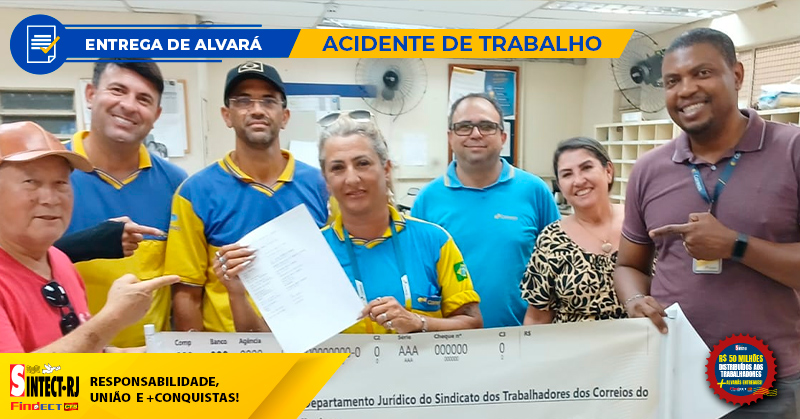 SINTECT-RJ entrega alvará à trabalhadora do CDD CACHOEIRA DE MACACU