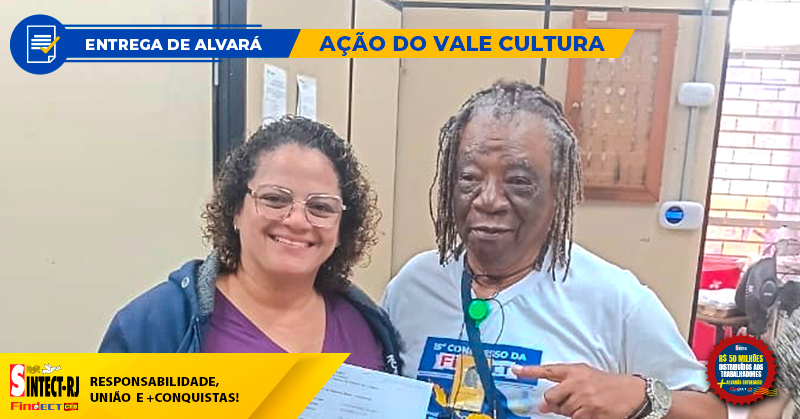 SINTECT-RJ entrega alvará para trabalhadora do AC Ricardo de Albuquerque