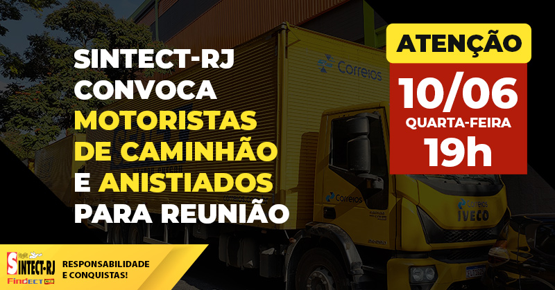 SINTECT-RJ convoca motoristas de caminhão e anistiados para reunião sobre direitos trabalhistas e aposentadoria